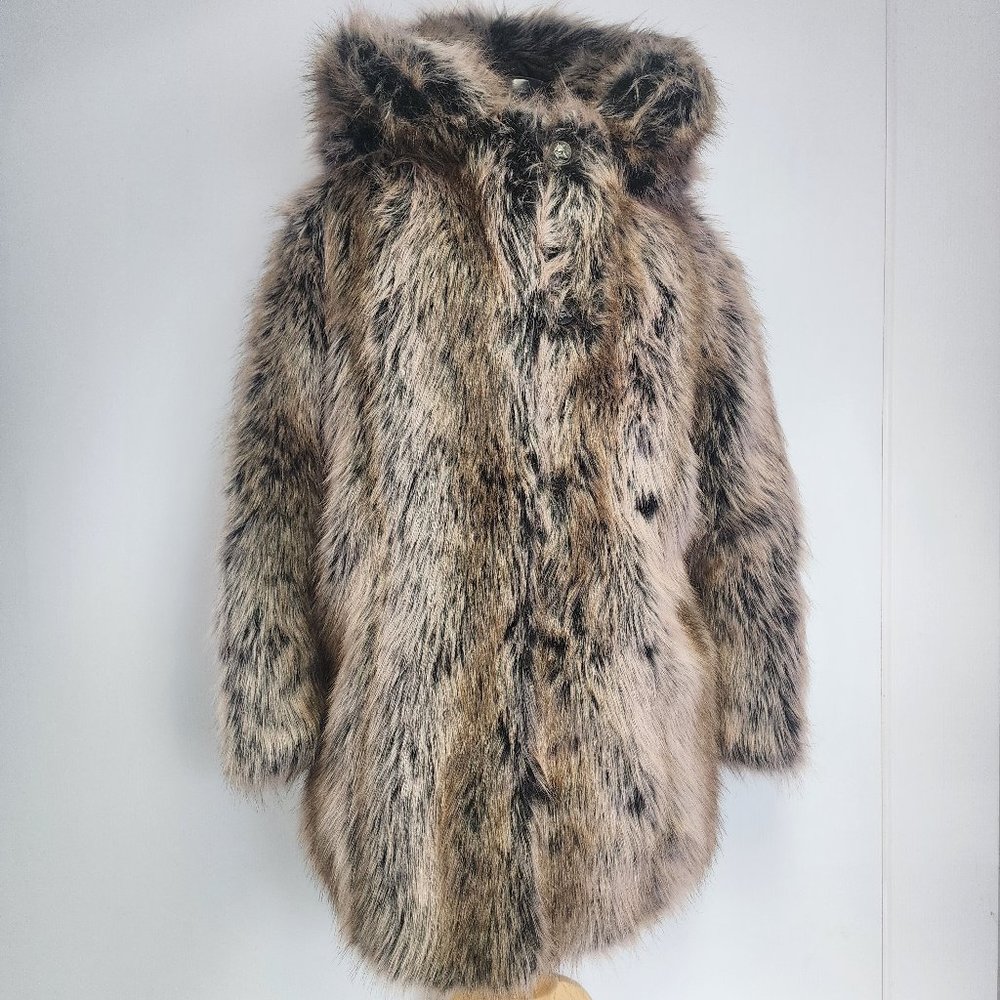 spirit Hoods GREY WOLF HOODED FAUX FUR COAT | WOMEN'S [size small]